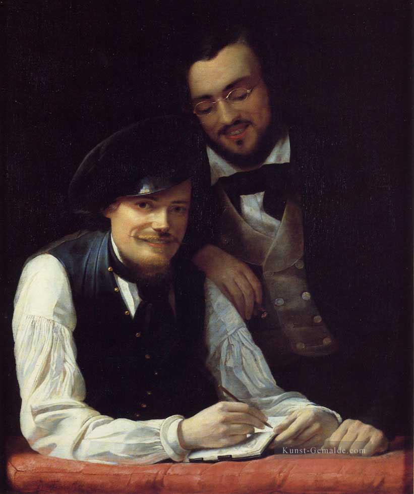 Selbst Porträt des Künstlers mit seinem Bruder Hermann Franz Xaver Winterhalter Ölgemälde